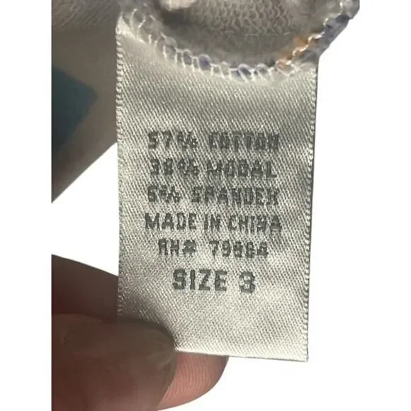 Zenergy By Chico's Blue Orange White Zip Hoodie Jacket Size 3 XL 16 Leaf Print - Picture 8 of 10